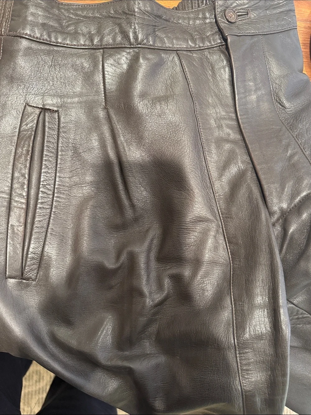 Vintage Valentino Espresso Brown Leather Pants